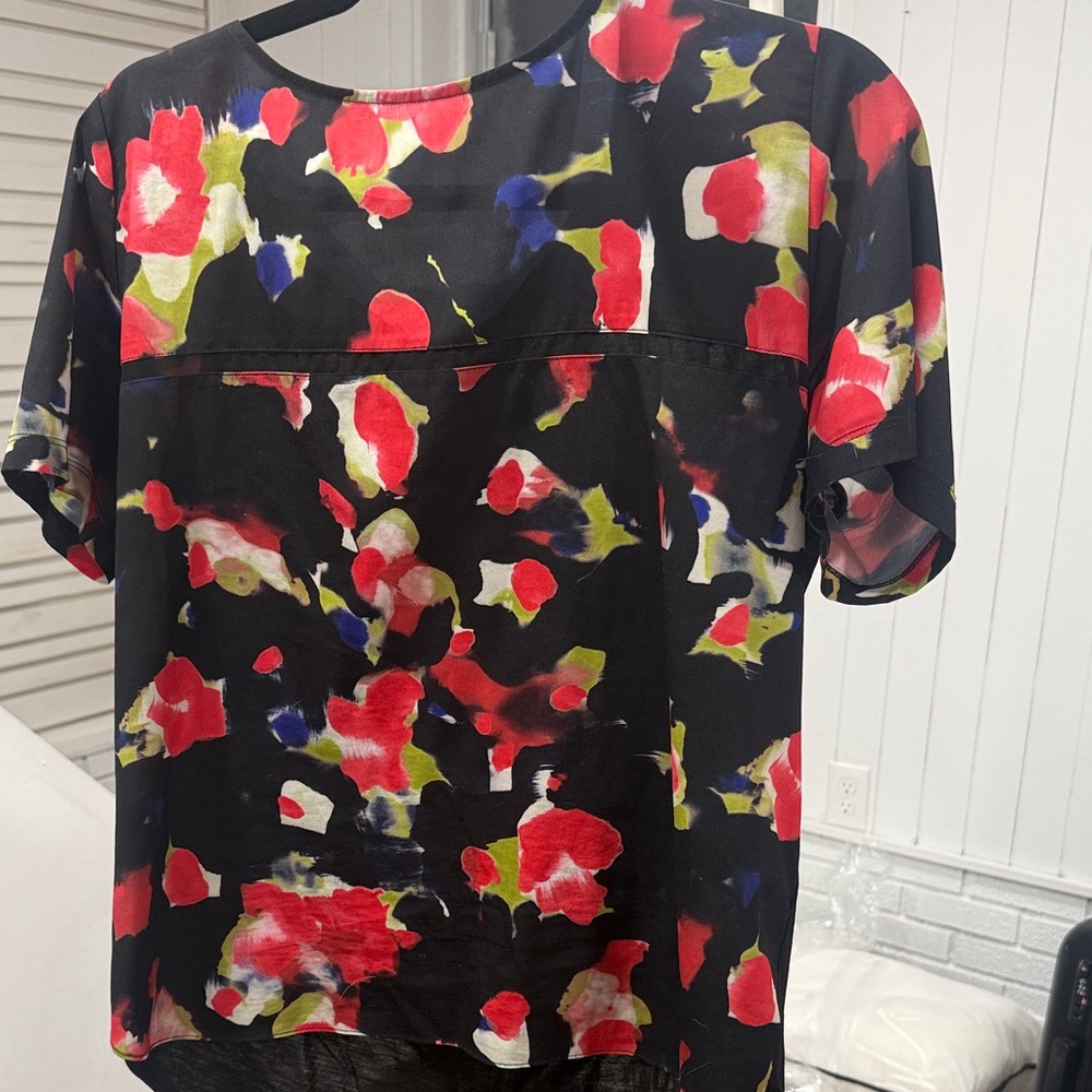 French Connection Floral Print Short Sleeve Top